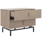Meuble de rangement gris et noir avec 2 tiroirs, MDF et cadre en fer