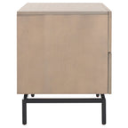 Meuble de rangement gris et noir avec 2 tiroirs, MDF et cadre en fer