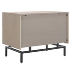 Meuble de rangement gris et noir avec 2 tiroirs, MDF et cadre en fer