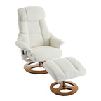 Fauteuil inclinable pivotant de massage chauffant avec pouf, dossier réglable et télécommande, en tissu chenille