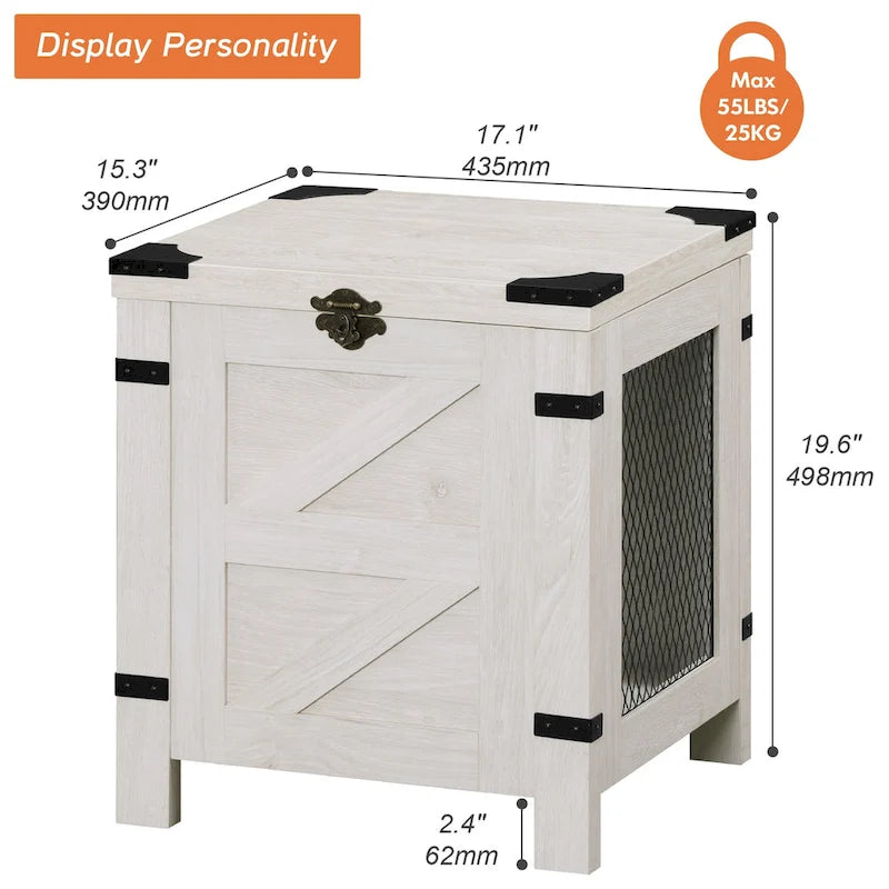 Table d'appoint relevable industrielle avec treillis en fer et serrure rustique, 45 kg