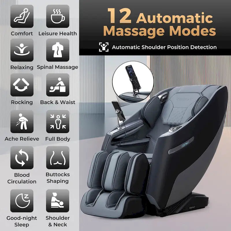 Fauteuil de massage corporel complet SL Track Zero Gravité avec 32 airbags