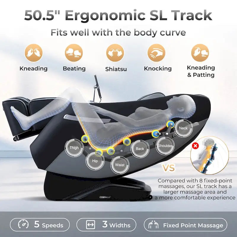 Fauteuil de massage corporel complet SL Track Zero Gravité avec 32 airbags