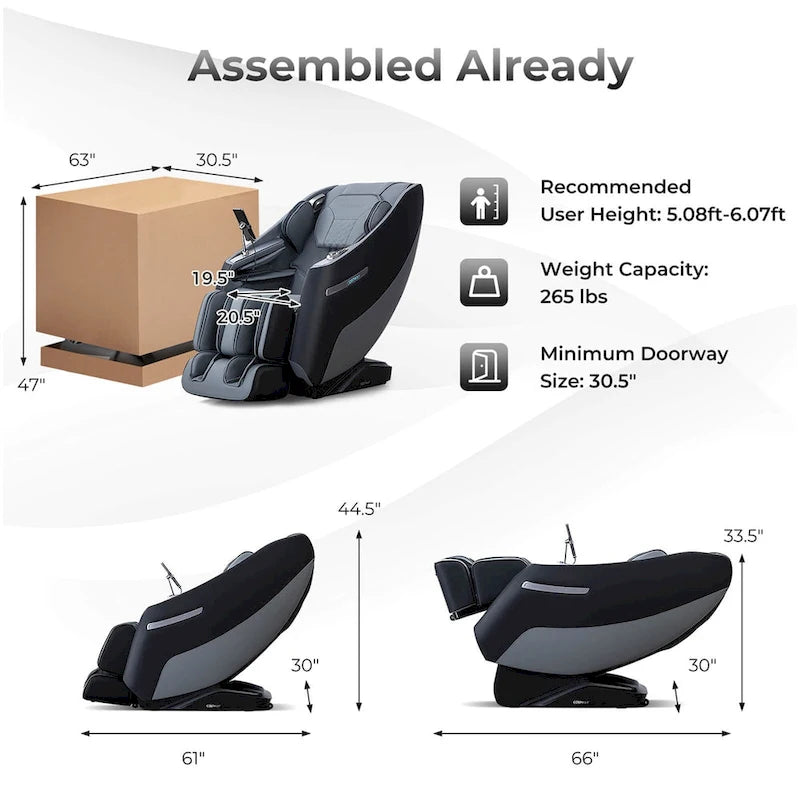 Fauteuil de massage corporel complet SL Track Zero Gravité avec 32 airbags