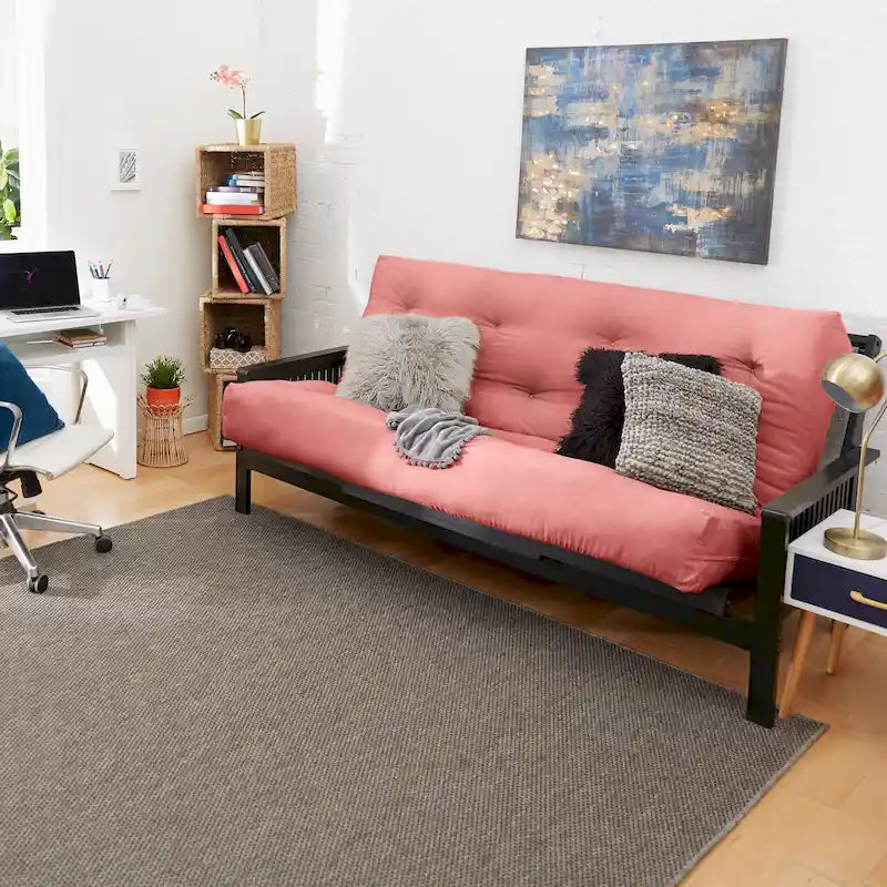 Matelas futon capitonné grand lit de 5 po en mousse et housse en coton