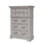 Commode à 5 tiroirs avec assemblage à queue d'aronde anglaise et poignées en métal martelé
