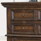 Commode à 5 tiroirs avec assemblage à queue d'aronde anglaise et poignées en métal martelé