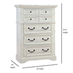 Commode à 5 tiroirs avec assemblage à queue d'aronde anglaise et poignées en métal martelé