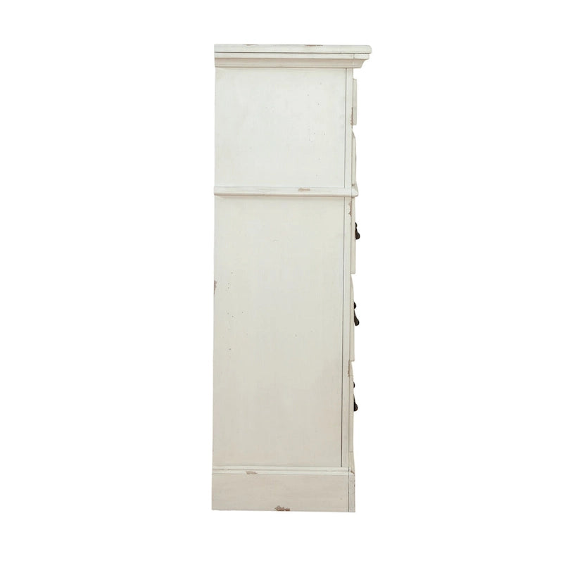 Commode à 5 tiroirs avec assemblage à queue d'aronde anglaise et poignées en métal martelé