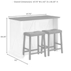 Îlot de cuisine avec tabourets de bar, comptoir en faux bois et étagères réglables