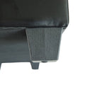 Banc de rangement ottoman en similicuir noir, 50,5 L x 19,5 l x 17 H