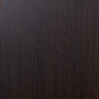 Bahut de cuisine moderne brun foncé avec portes coulissantes en verre et étagère réglable