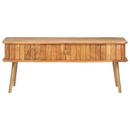 Table basse en bois d'acacia massif 39.4x19.7x15.7 avec pieds en fer et tiroir
