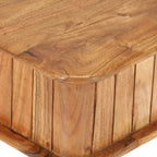 Table basse en bois d'acacia massif 39.4x19.7x15.7 avec pieds en fer et tiroir