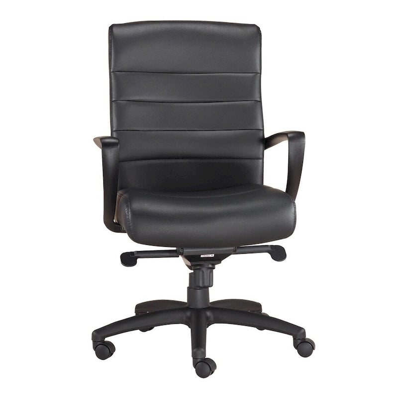 Fauteuil de bureau en cuir reconstitué avec mécanisme à bascule centrée et assise en cascade, 113 kg