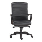 Fauteuil de bureau en cuir reconstitué avec mécanisme à bascule centrée et assise en cascade, 113 kg