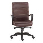 Fauteuil de bureau en cuir reconstitué avec mécanisme à bascule centrée et assise en cascade, 113 kg
