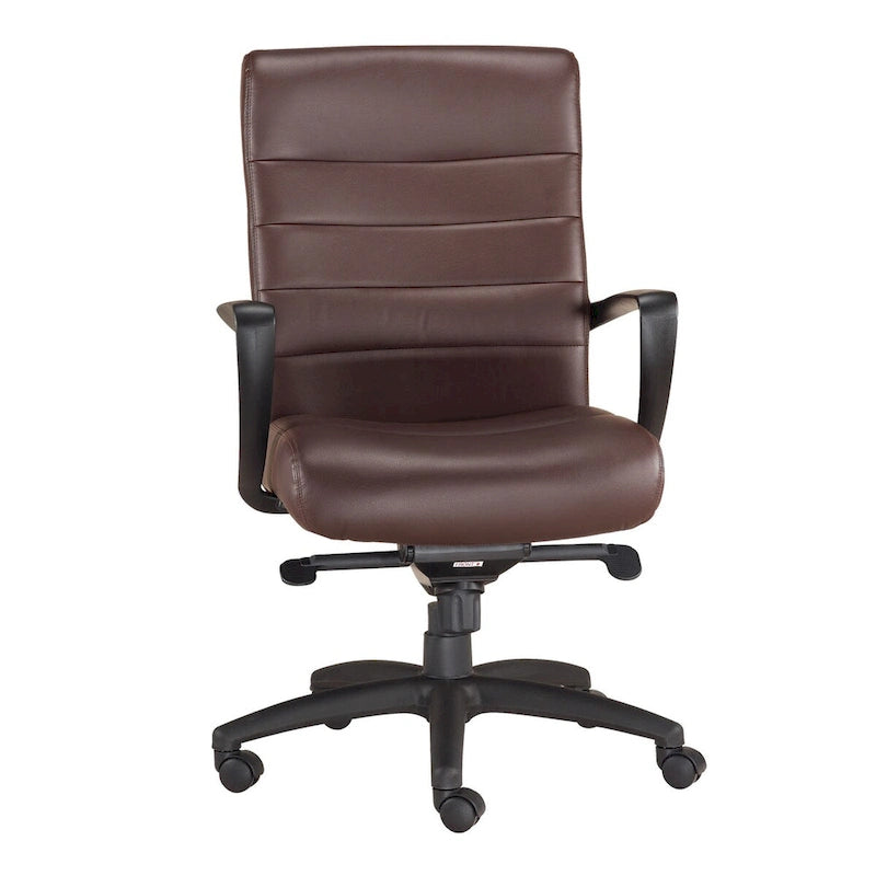 Fauteuil de bureau en cuir reconstitué avec mécanisme à bascule centrée et assise en cascade, 113 kg