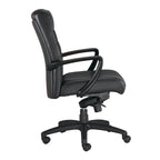 Fauteuil de bureau en cuir reconstitué avec mécanisme à bascule centrée et assise en cascade, 113 kg