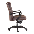 Fauteuil de bureau en cuir reconstitué avec mécanisme à bascule centrée et assise en cascade, 113 kg