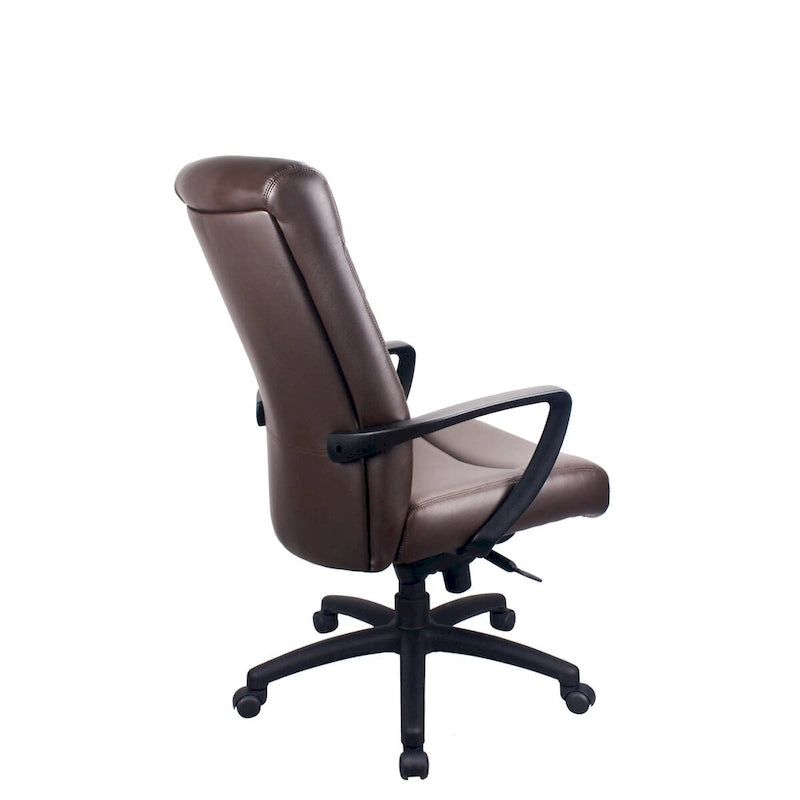 Fauteuil de bureau en cuir reconstitué avec mécanisme à bascule centrée et assise en cascade, 113 kg
