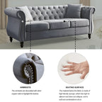 Canapé Chesterfield gris Salon