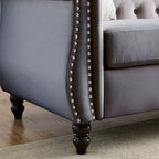 Canapé Chesterfield gris Salon