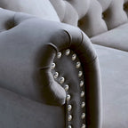 Canapé Chesterfield gris Salon