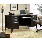 Bureau de direction avec panneau coulissant pour clavier et finition bois de Jamocha