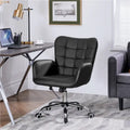 Chaise de bureau en similicuir avec accoudoirs rembourrés, pivotante à 360°, capacité de 136 kg