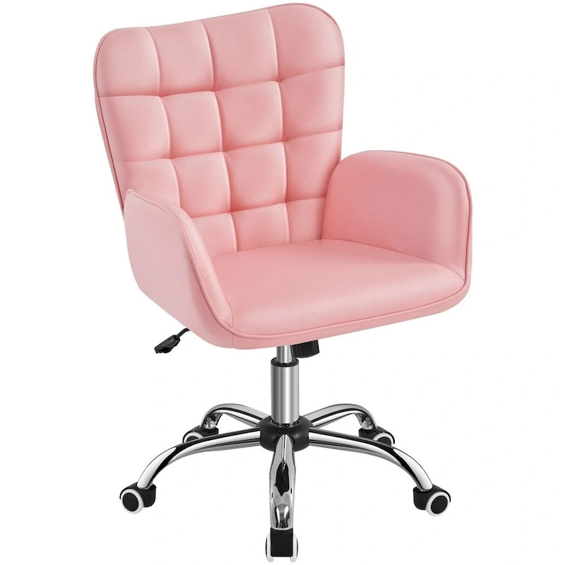 Chaise de bureau en similicuir avec accoudoirs rembourrés, pivotante à 360°, capacité de 136 kg
