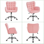 Chaise de bureau en similicuir avec accoudoirs rembourrés, pivotante à 360°, capacité de 136 kg