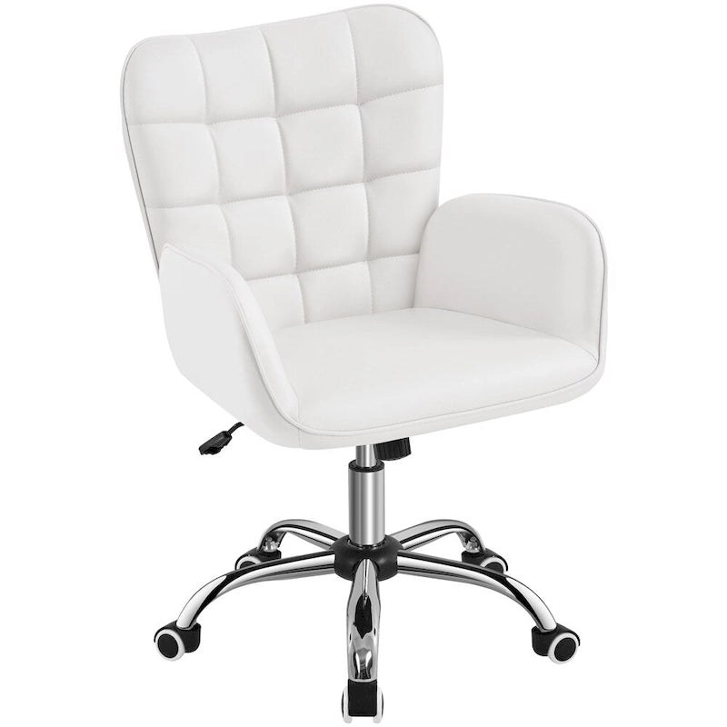 Chaise de bureau en similicuir avec accoudoirs rembourrés, pivotante à 360°, capacité de 136 kg