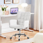 Chaise de bureau en similicuir avec accoudoirs rembourrés, pivotante à 360°, capacité de 136 kg