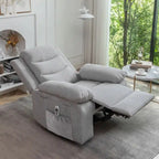 Fauteuil inclinable électrique avec massage, chauffage et inclinaison à 160°, revêtement en velours