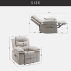 Fauteuil inclinable électrique avec massage, chauffage et inclinaison à 160°, revêtement en velours