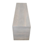 Banc de 51 pouces en bois de manguier massif, finition sable blanc, capacité de 136 kg