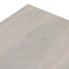 Banc de 51 pouces en bois de manguier massif, finition sable blanc, capacité de 136 kg