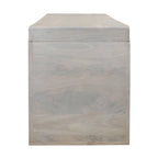 Banc de 51 pouces en bois de manguier massif, finition sable blanc, capacité de 136 kg