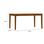 Table à manger rectangulaire de 152 cm avec pieds fuselés, noyer riche