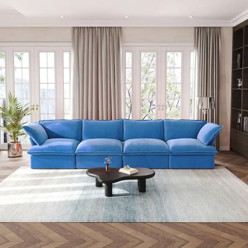 Canapé 4 places en velours de 162,98" pour salon et appartement