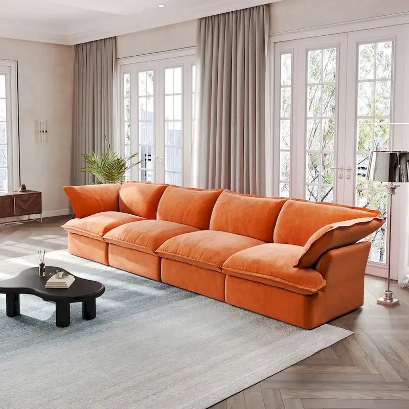 Canapé 4 places en velours de 162,98" pour salon et appartement