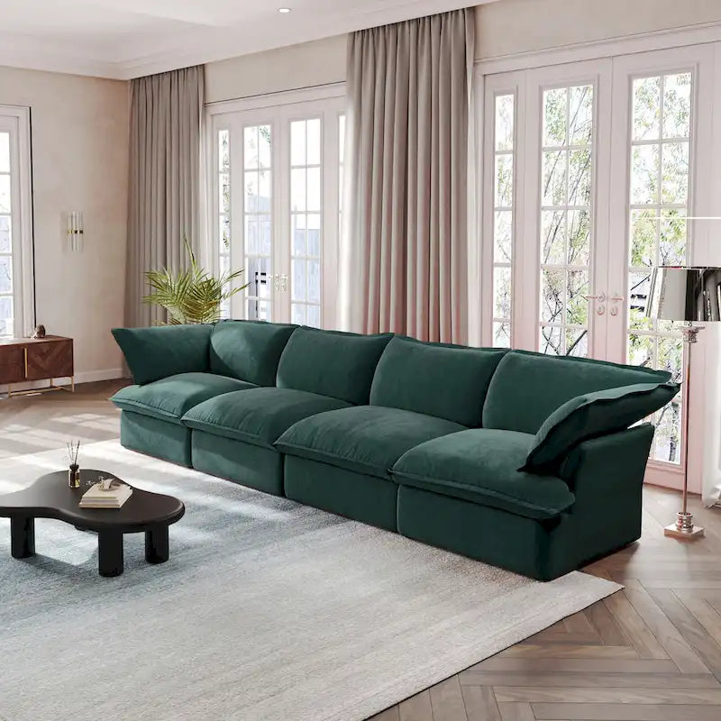 Canapé 4 places en velours de 162,98" pour salon et appartement