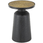 Table d'appoint en métal noir fabriquée à la main avec plateau en corde, style bohème