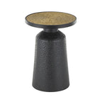 Table d'appoint en métal noir fabriquée à la main avec plateau en corde, style bohème
