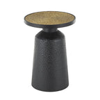 Table d'appoint en métal noir fabriquée à la main avec plateau en corde, style bohème