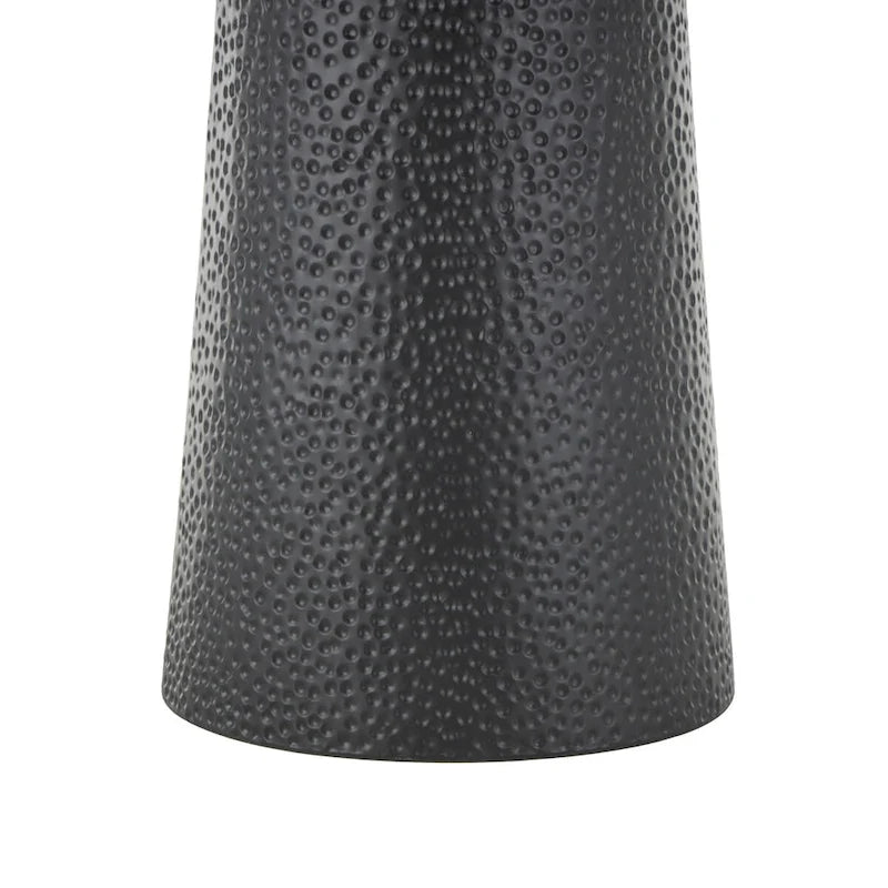Table d'appoint en métal noir fabriquée à la main avec plateau en corde, style bohème