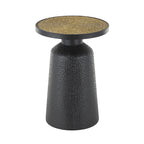 Table d'appoint en métal noir fabriquée à la main avec plateau en corde, style bohème
