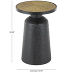 Table d'appoint en métal noir fabriquée à la main avec plateau en corde, style bohème